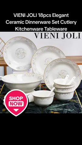 VIENI JOLI 18pcs Elegant Ceramic Dinnerware Set Cutlery Kitchenware Tableware #malaysia #KitaJagaKita #fypシ゚viral #viraltiktok #fyp 