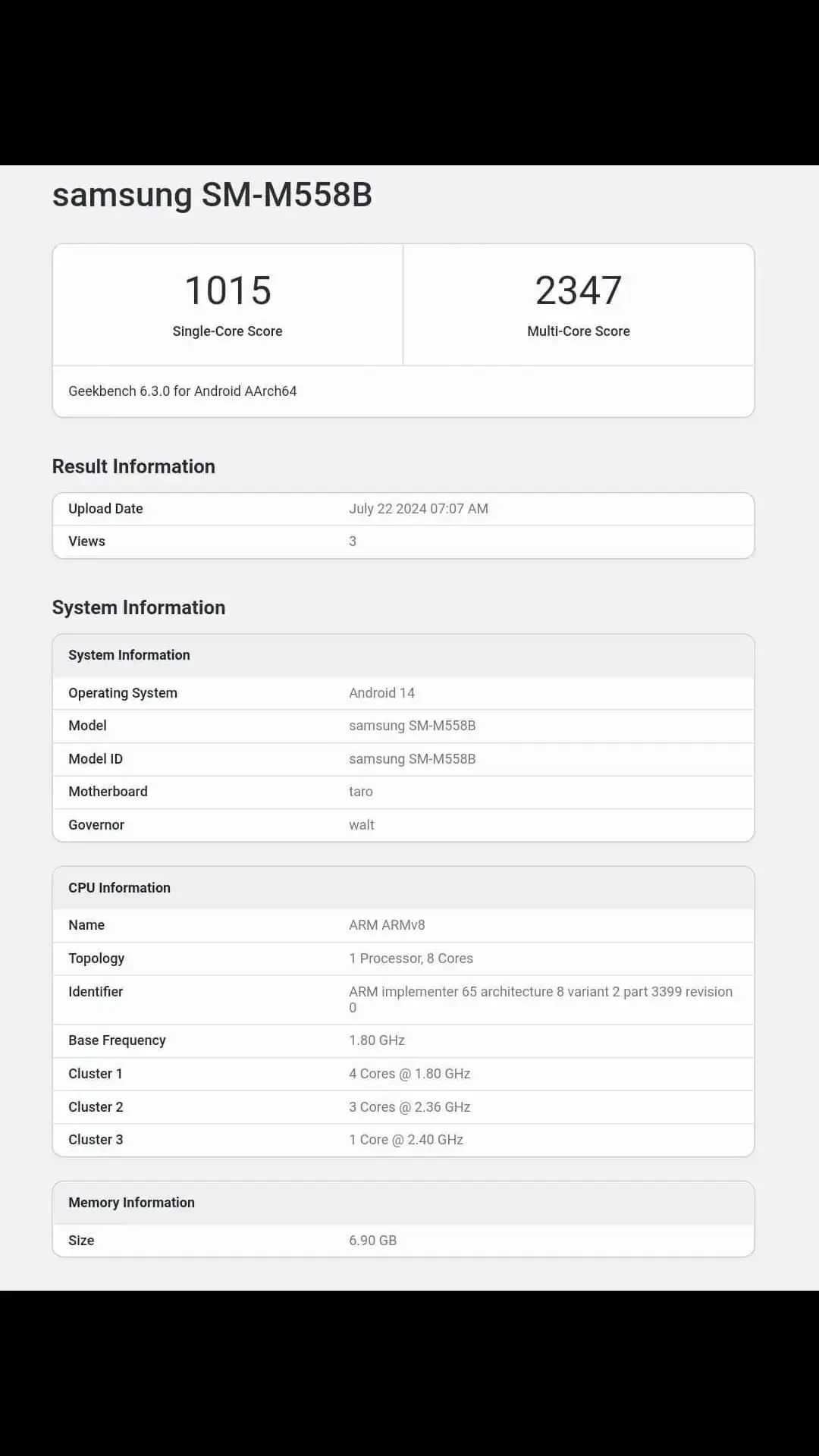 Model numbed SM-M558B 8 GB RAM, android 14 Snapdragon 7 Gen 1 (4nm Samsung) 2.4Ghz WIFI 2.4GHz/5GHz  #Samsung #GalaxyM55s 