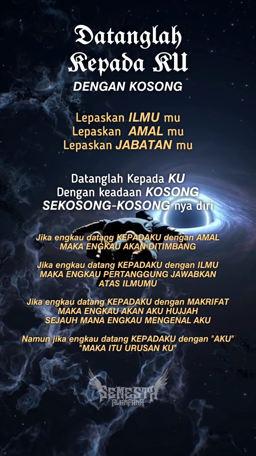 𝙆𝙊𝙎𝙊𝙉𝙂 LAA ILAHA ILALLAH..  إِنَّا لِلَّهِ وَإِنَّا إِلَيْهِ رَاجِعُونَ #sholat #tauhid #filsafat #ibadah  #syafaat #islam #muhammad #tarekat #toriqoh #ruhaniah #batiniah #hakikat #makrifat #makrifatullah #ngajiroso #ngajidiri #mahabbah #cinta #ahlulsunnahwaljamaah #ahlulsunnah #nu #sufi #tasawuf #tasawufsufi #ilmuagama #islam #ahlimaksiat #taat #sombong #sadar #sadardiri #kesadaran #kesadaranmurni #kesadarandiri #sufi #rumi #maulanarumi #jalalludinrumi #maulanajalalludinrumi #kosong #fyp 