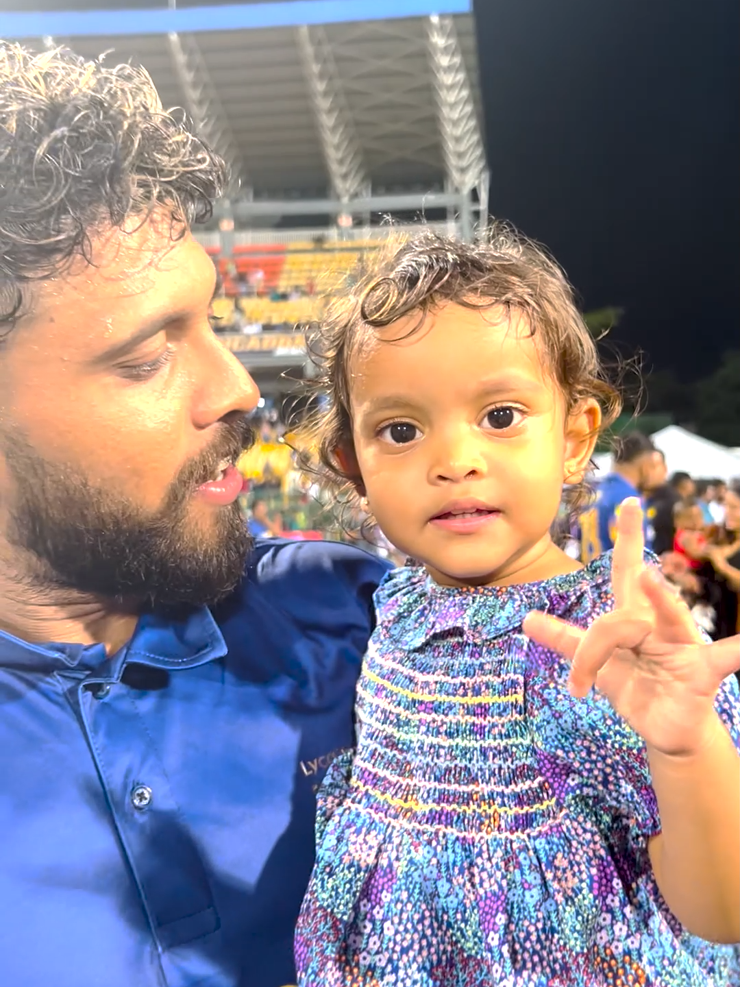 Like father, like daughter! Kusal Mendis shares his #lpl5 win with the cutest teammate of all! 🥇👧  . . . . . #srilankacricket #familyfirst #lpl2024 #cricket #lankapremierleague #sportsontiktok #cute