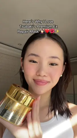 Lock in shiny, healthy, and Japanese salon-quality hair, style after style. Add Tsubaki’s Premium EX Repair Mask in your hair care routine! 💆🏻‍♀️ #tsubaki #haircareroutine #hairmask #haircare #hairtreatment #hair #repairmask 