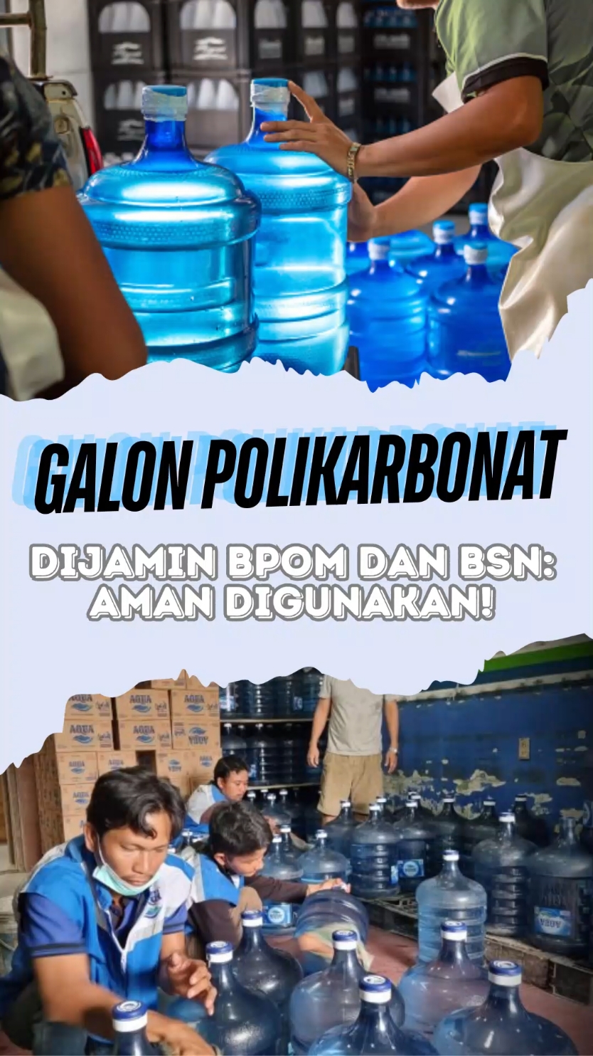 BPOM dan BSN (Badan Standar Nasional) pastikan bahwa Galon Polikarbonat AMAN digunakan untuk kemasan AMDK. Direktur Standardisasi Pangan Olahan BPOM Dwiana Andayani mengatakan 