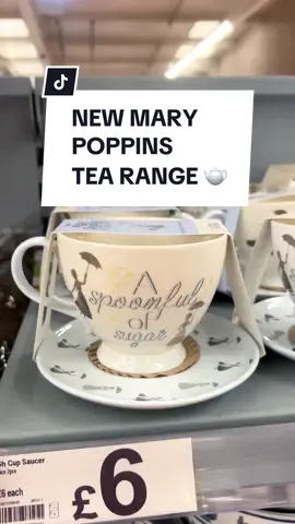 New Mary Poppins tea collection spotted in Asda! 👏🏻🩵 ☕️ Mug and Saucer set = £6 🫖 Teapot = £12 📍Asda 🇬🇧 #ukshopping #disneymerch #marypoppins #aspoonfulofsugar #disneyuk #asdadisney 
