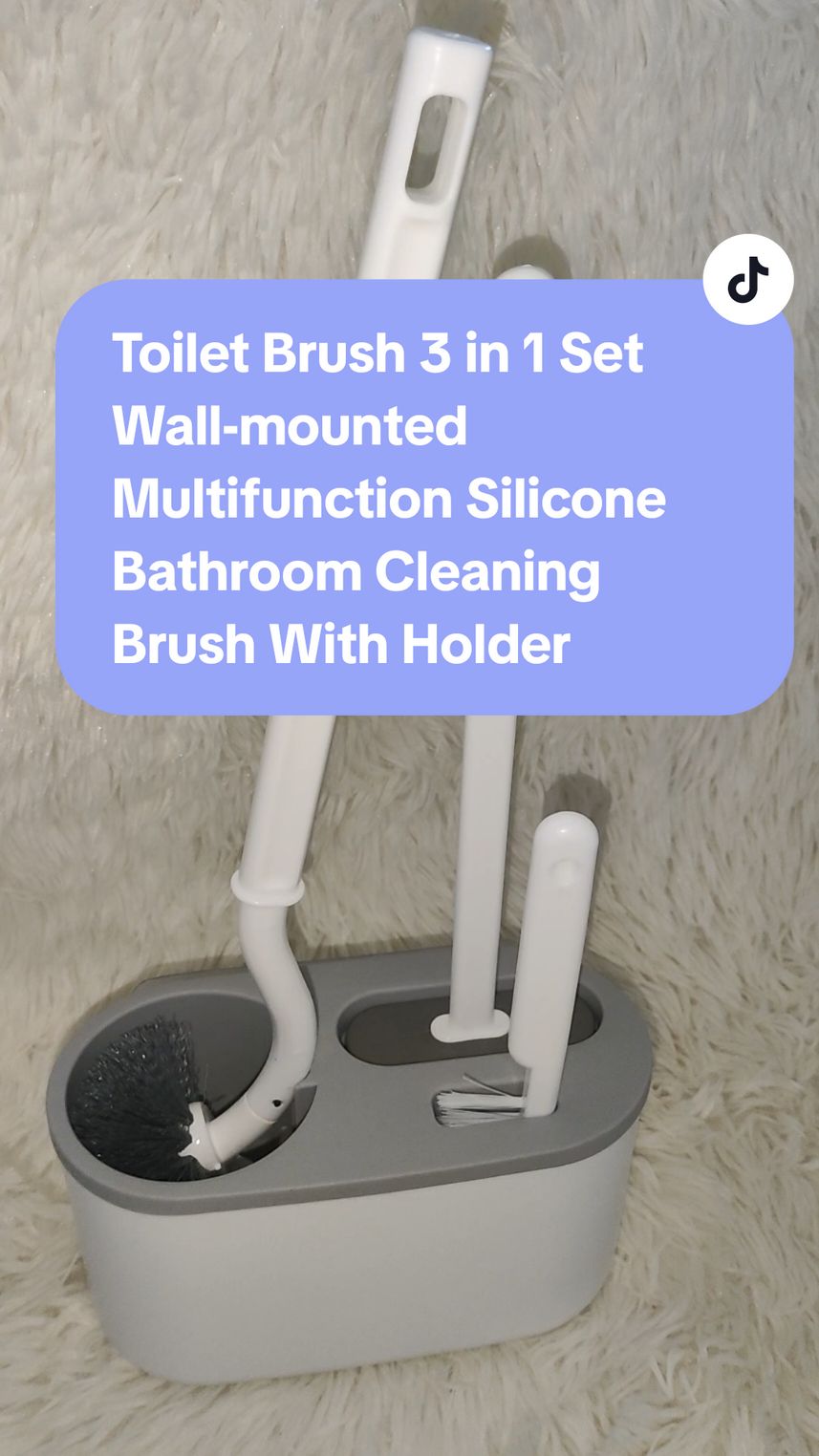 Toilet Brush 3 in 1 Set Wall-mounted Multifunction Silicone Bathroom Cleaning Brush With Holder #toiletbrush #3in1toiletbrush #bathroombrushcleaning #toiletcleaningbrush  #brushcleaning 