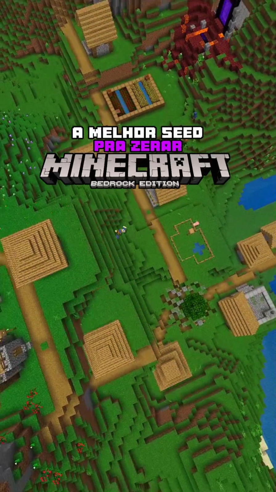 A melhor Seed pra zerar rápido o Minecraft (bedrock) #Minecraft #bedrock #seed #foryoupage #foryou #viral 