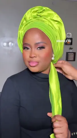 Rawsilk gele in lemon green(other colors are available for purchase) - Price:5,000 Measurements:2 and half yard  #asoebirawsilkvendor #rawsilkgele #rawsilkvendorinlagos #rawsilkinlagos 