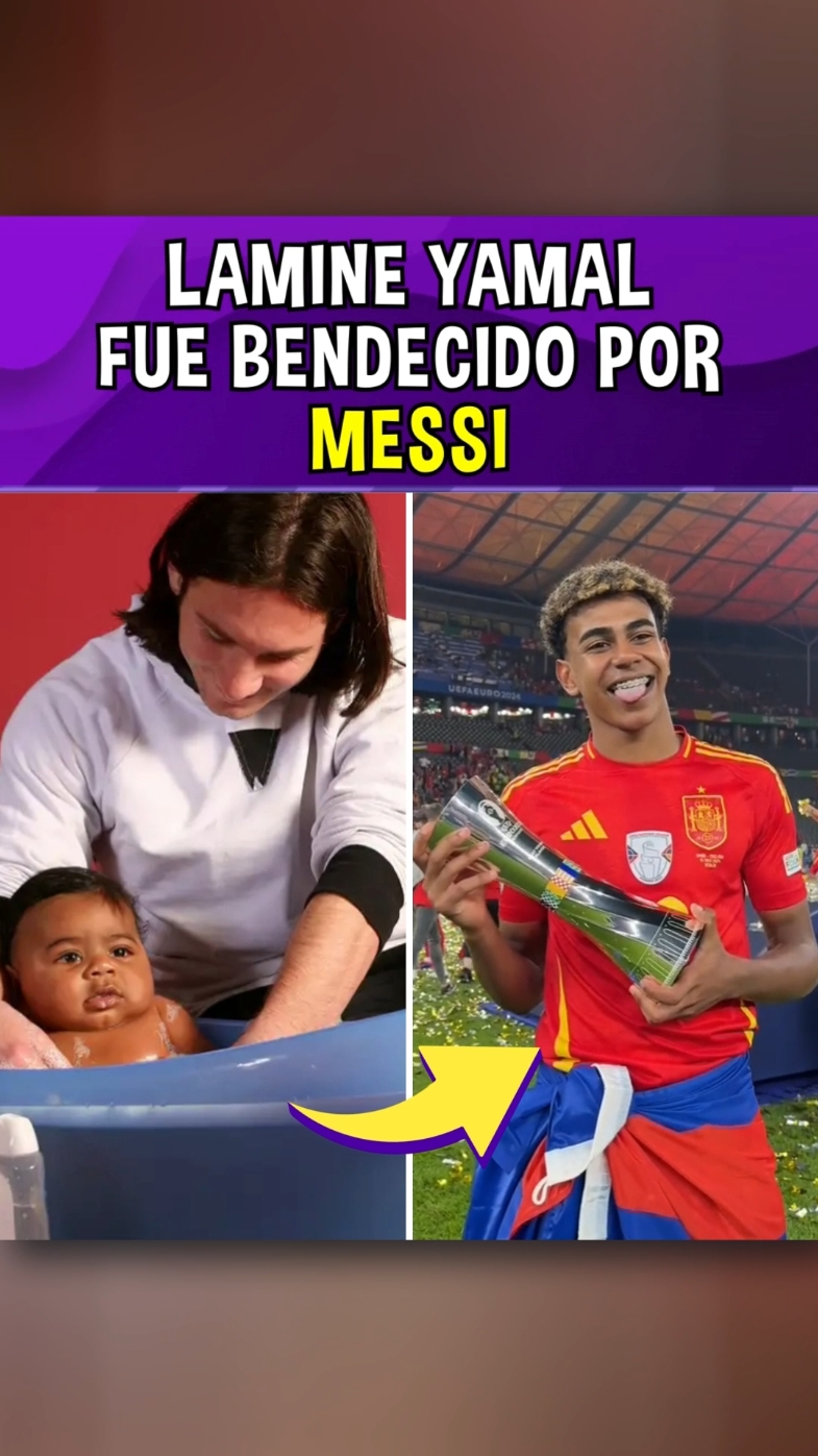 Lamine Yamal es bendecido por Messi 