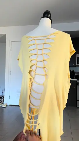 How I Made My STUDIO Outfit ✂️💛☁️✨ How did I Do?  . . . #LeARobinson #tshirt #clothinghack #tiktokpartner #cutuptshirt #tshirthack #DIY #diyclothes #spotlightshanell #diyclothing #shreddedtshirt #shredded #shreddedshirt #fyp  less