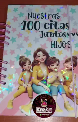 Diario hijos 100 citas juntos 🩷🩵 Una linda forma de compartir con los hijos e ir guardando fotos y experiencias de cada cita  🩷 100 citas para compartir juntos 🩵Espacio para fotos  🩷Espacio para anotar la experiencia  🩵La calificación de la cita  🩷Tamaño media carta  🩵Full color  🩷Laminado holográfico  🩵Cierre con elástico  Estamos para servirles Para consultas y pedidos puede ingresar al siguiente 🩷WhatsApp 📲https://wa.me/50688938954 🩵Facebook https://www.facebook.com/KreArtcr/