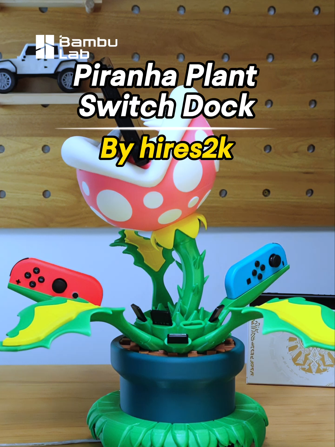 Hey everyone! It's time to save the princess! Who's with me to take down that pesky Piranha Plant? Let's go! 💦 Model: Piranha Plant Switch Dock Designer: hires2k Model file from MakerWorld. #bambulab #3dprintinglife #3dprinter #nintendoswitch #GamingSetup