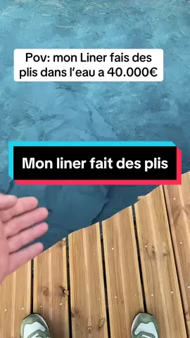 mon liner fais des plis a cause que j’ai pas installer un puit de décompression #travaux #artisan #piscine #terrasse 