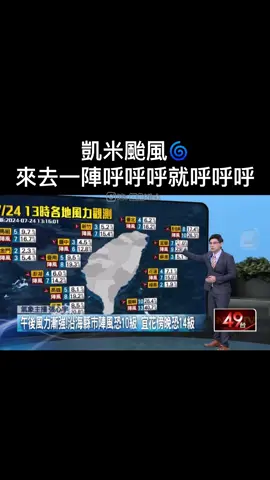 主播非常生動，呼呼就呼呼了   #凱米颱風 #颱風 #新聞 #氣象主播 #報導 
