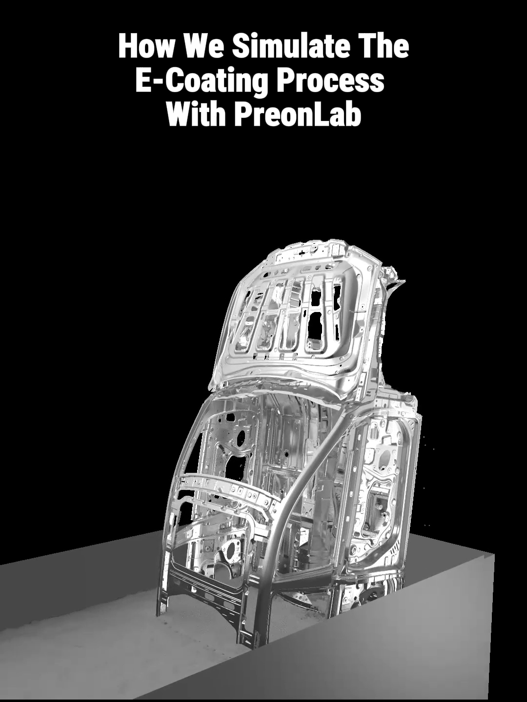 Get a fresh perspective on e-coating. With PreonLab, you can observe wetting and drainage times and detect residual fluids within the body of white. This allows you to optimize the geometry to avoid trapped fluid. #automotive #simulation #engineering #learnwithtiktok