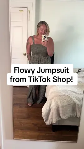 Grabbed this Jumpsuit off TikTok Shop and it is perfect! Flowly and light and doesn’t super compress my side. This is “green” and has a tiny floral print. I am 5’4” 175 pounds and i’m in a large! If you don’t want it this flowy, you could absolutely size down!  . #tiktokshop #tiktokfinds #jumpsuit #ad #fashion #style #outfits #comfortableoutfit #casual #momoutfit #quickgrwm #dayoutoutfit #grwmin10minutes #styleanoutfitwithme #showcase #shopwithme #budgetfinds #jumper #onepieceoutfit 