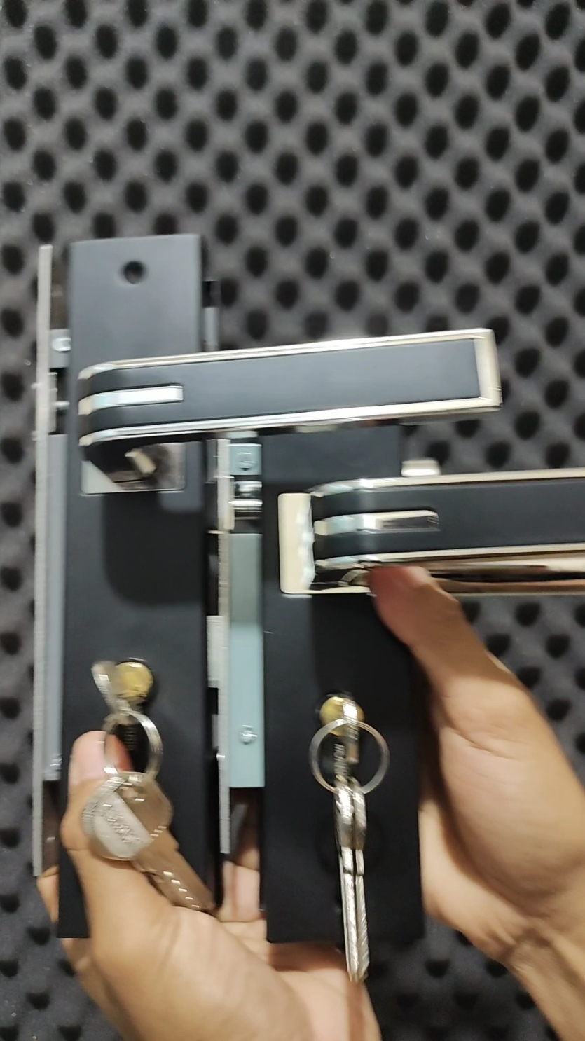 Gagang Kunci Pintu Rumah Hitam Black List Chrome Tipe Morris Premium Handle Komplit Ukuran Tanggung Besar baru Hanya Rp75.000 - 85.000!