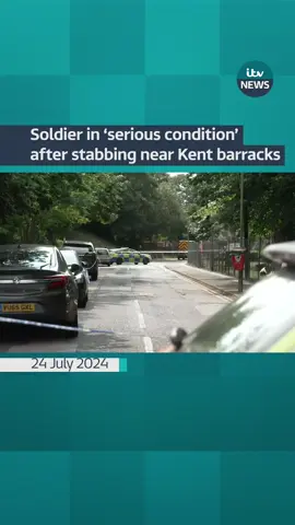 Soldier in ‘serious condition’ after stabbing near Kent barracks #itvnews 