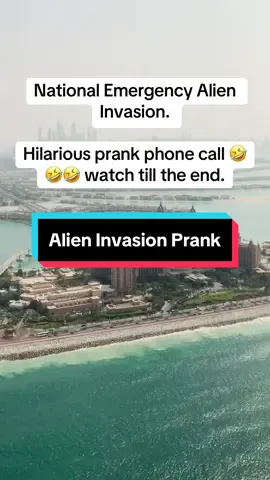 National Emergency Alien Invasion.  Hilarious prank phone call 🤣🤣🤣 watch till the end. #funny #viral #fyp #viralprank ##prankcall #prankphonecall #relatable #alieninvasion #alienprank