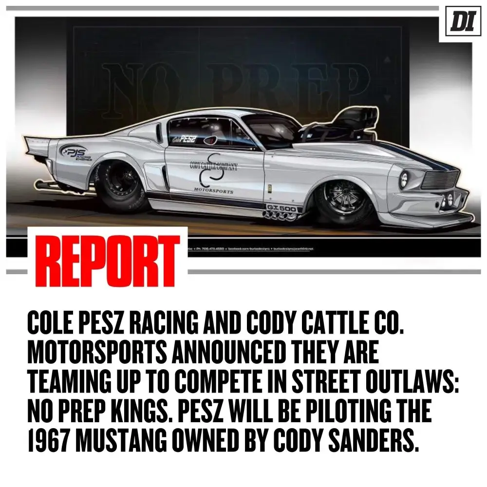 My new street outlaws no prep king car! Thankful to be working with cole pesz and his family! Thank you larry jeffers race cars for knocking out this badass 67 mustang eleanor! 