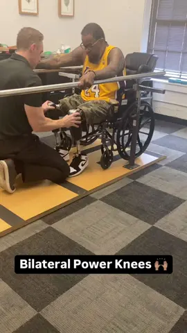 Check out our Jax patient with the Ossur Power knees. This allow bilateral AK amputees to go from sitting to standing, and walking with minimal energy expenditure.