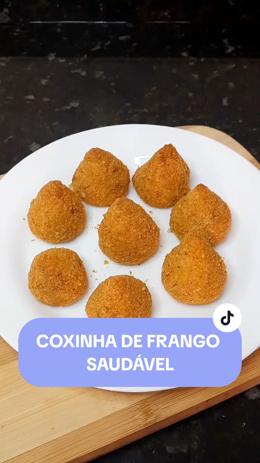 Coxinha de frango saudável, feito na airfryer #coxinhadefrango #receitassaudaveis #fit #receitasdiarias #receitasfaceis