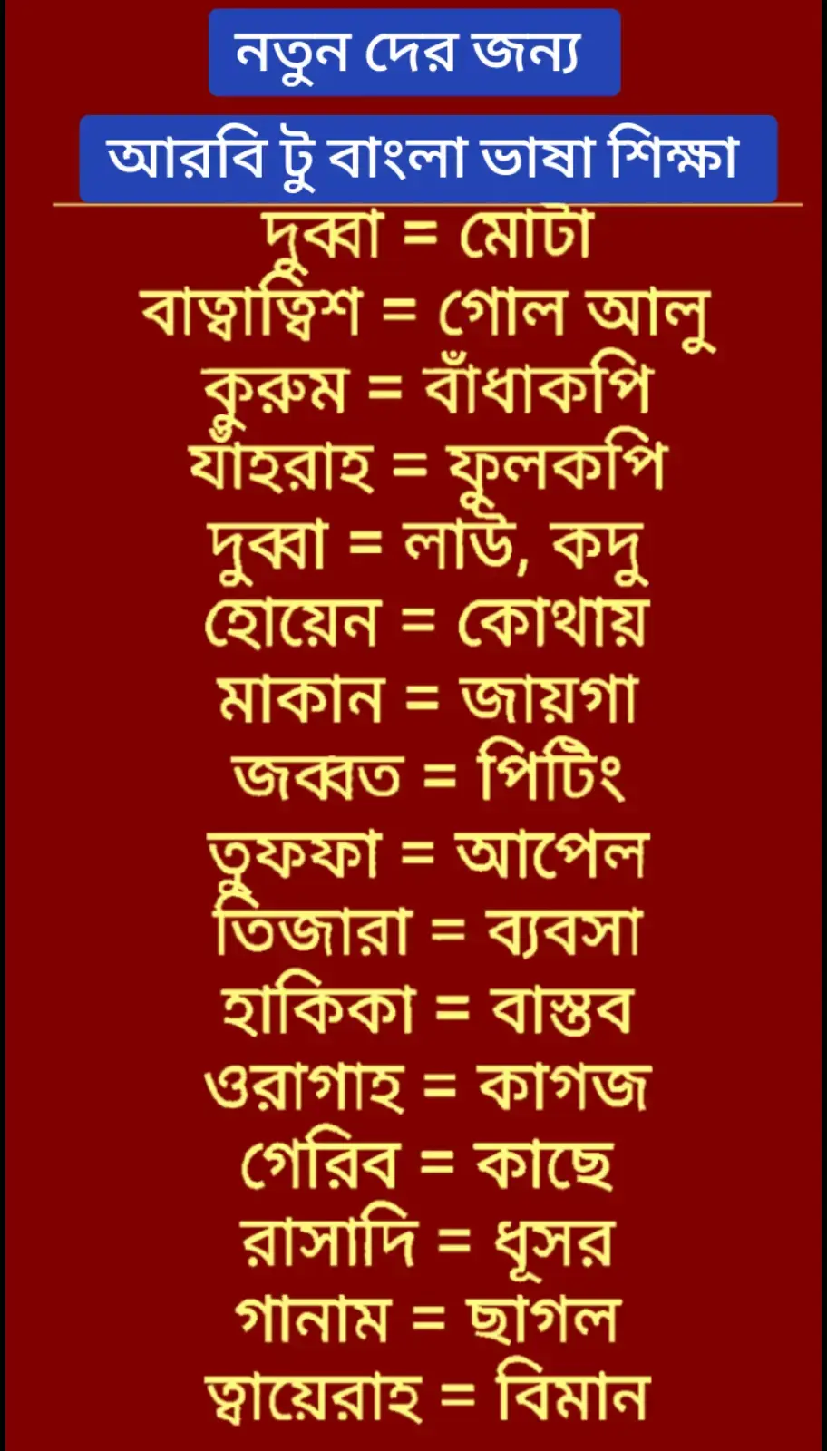 আরবি টু বাংলা ভাষা শিক্ষা #সৌদি🇸🇦দুবাই🇦🇪কতার🇧🇭প্রবাসিদের #ওমান🇴🇲_প্রবাসীদের_জন্য #আরবি_ভাষা_শিক্ষা #foryourpage 