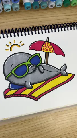 Replying to @ShanysFinds 🏖️  #coloring #colouring #coloringbook #dolphins #beachvibes #markers #ohuhu #satisfying #relaxing 