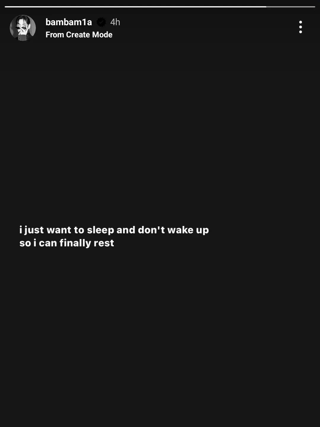 someone needs to check on bambam rn pls, i'm so worried 💔. it was 2am in korea when he posted the ig story #got7 