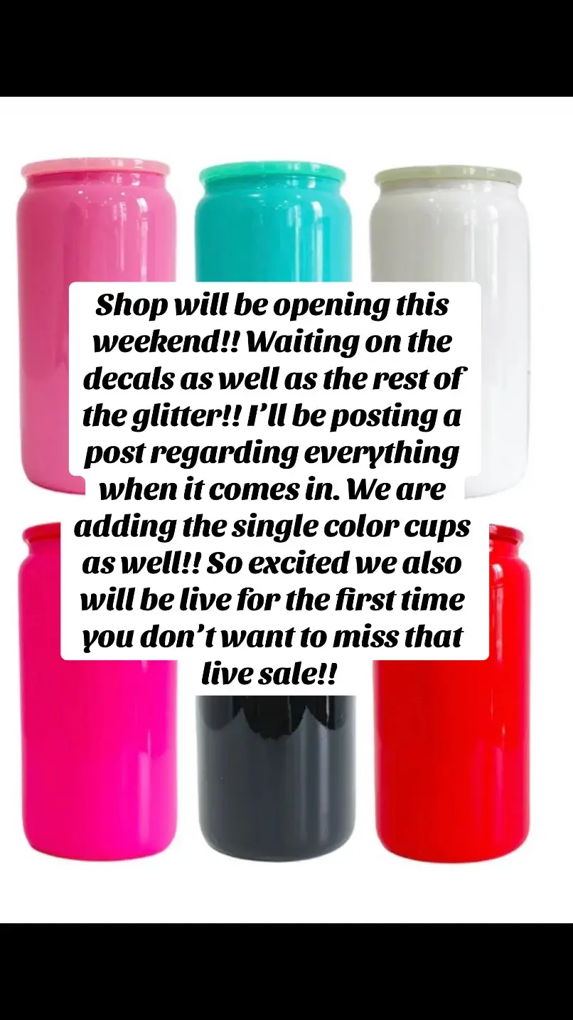 🚨its happening stay calm!! 🚨 its been a long time coming. Little by little everything has been arriving. I am almsot ready to open shop. Now everyone we will be having a grand store opening live as well as a sale so stay tuned!! Everything should be here this weekend fingers crossed. We have added these solid colored glass cans as well so if you not a snow globe person we got you!!! #linkinbio #signupnow #grandopening #storealmostopen #tumbler #uvdtf 