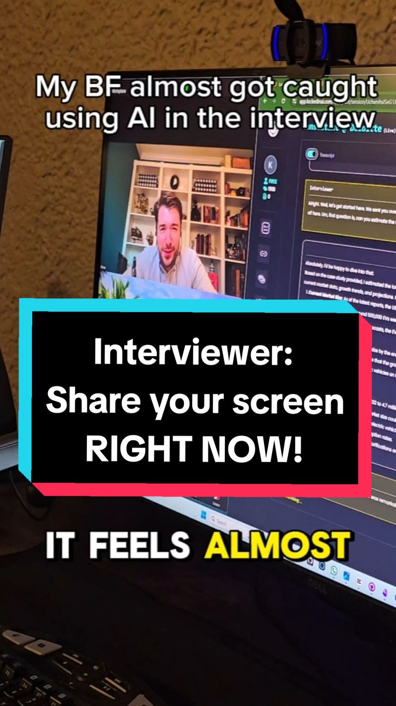 Replying to @ricardoflores95  Share screen case closed 😏 #interviewtips #jobinterview #ai #lockedinai #foryou 