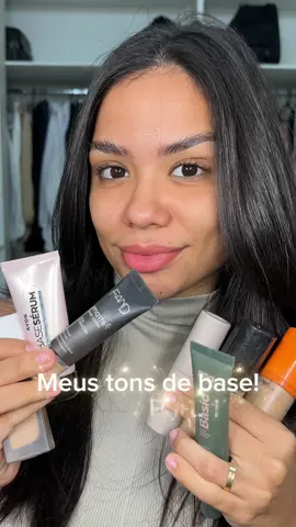 Todos os meus tons de base: Part 1!  - @Boca Rosa BR24 - @lfpro.oficial 04 - @Mari Maria Makeup bege médio  - @Nina Makeup  - @Kohll Beauty  03 - @Avon Brasil 240n - @Fand 04 - @Vizzela linha Satin cor 05 - @Dride®️ ambas 05 - @Dapop Cosméticos 03 - @Ruby Kisses 240 Ib: @Ana☆ ❤️ #makeup #base #tomdebase #maquiagem 