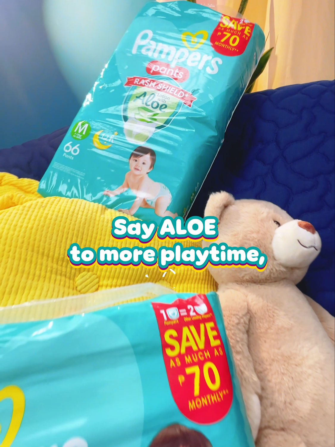 Say ALOE to a rash protected BUMBUM! ✨ Try it now sa yellow basket 🥰📣 #Pampersph #babyfever #proudmama