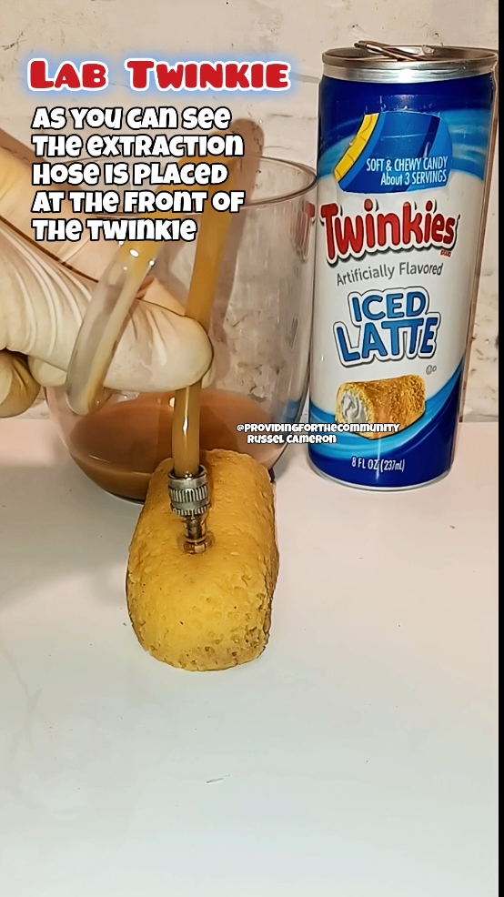 lab Twinkie juice extraction. #science #experiment #tiktok #labtwinkie 