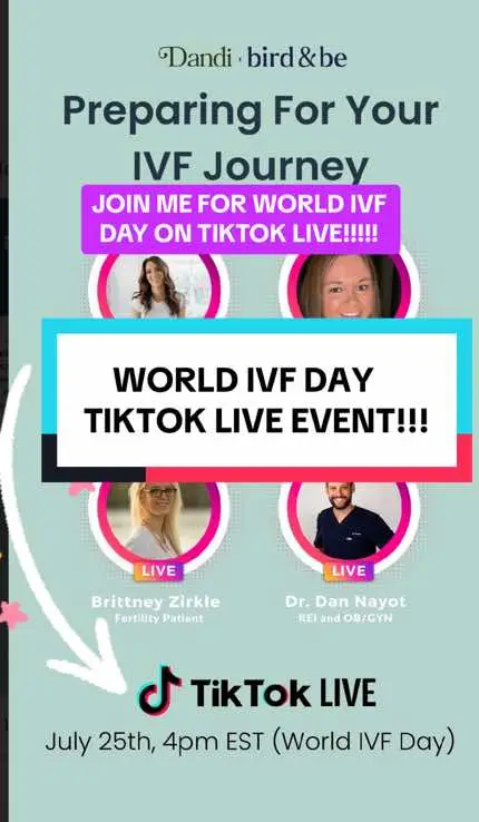 Join me for IVF day on TikTok LIVE on June 25 @ 4 PM EST!!! July 25th was chosen as World IVF Day because it is the birthday of Louise Brown, the first baby ever born through in vitro fertilization (IVF). Louise was born in Oldham, United Kingdom, on this day in 1978. Since then, over 8 million babies have been born through IVF. World IVF Day / World Embryologist Day, is a global event observed on the 25th of July, commemorating the incredible scientific strides and progress made in the field of infertility and reproductive endocrinology. This day, the local and global medical communities emphasise the ever- developing field of assisted reproductive technology and increase their competency by catching up to the latest techniques and countering infertility. treatments @Dandi Fertility @Bird&Be #ivfjourney #infertilitystruggles #ttccommunity #ivfgotthis #fertilityawareness #infertilityawareness #ivfwarrior #fertilitytreatment #dandi #birdandbe