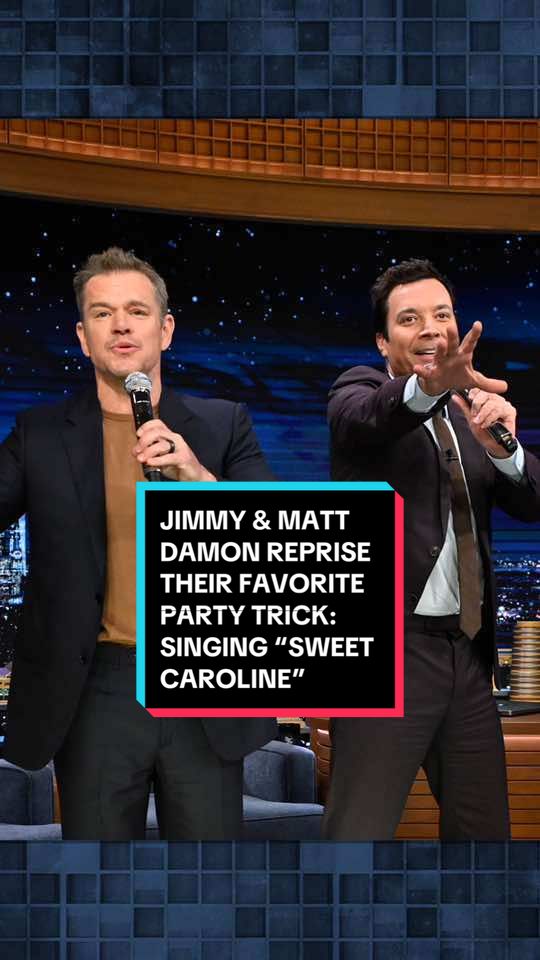 Jimmy & Matt Damon reprise their favorite karaoke party trick: singing “Sweet Caroline”! #FallonTonight #TonightShow #MattDamon #SweetCaroline #JimmyFallon 