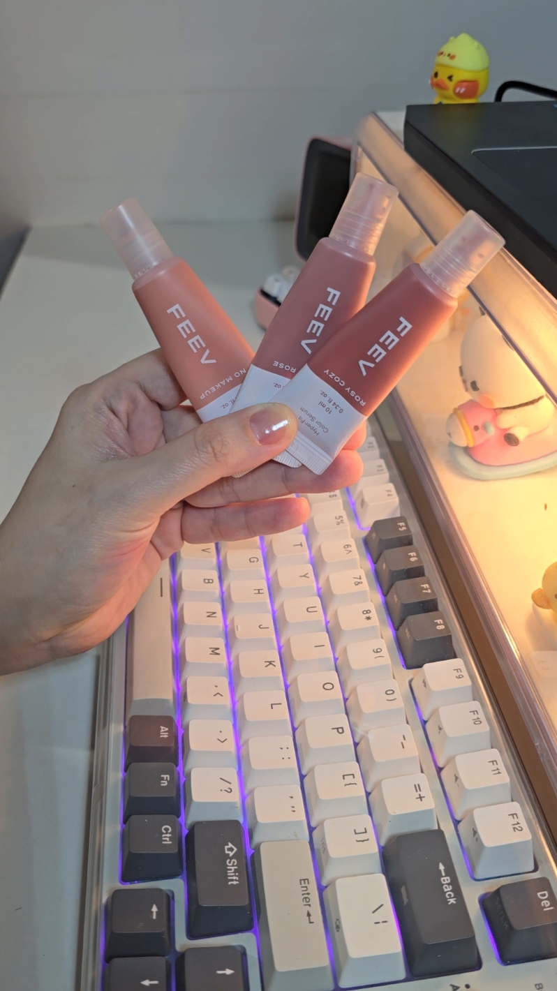 FEEV Hyper-Fit Serum Mini Dewy cheek blush #nomakeup #rosycozy #veilrose #FEEV  #serumblush #kbeauty #dewymakeup  #vegancosmetics #fyp #foryou #foryoupage #fypシ 