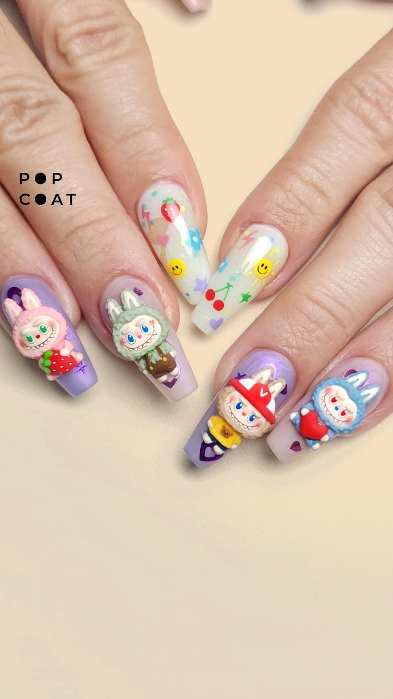 nail art Labubu #popcoat #ceritakuku #labubunails #labubu @popmartglobal 