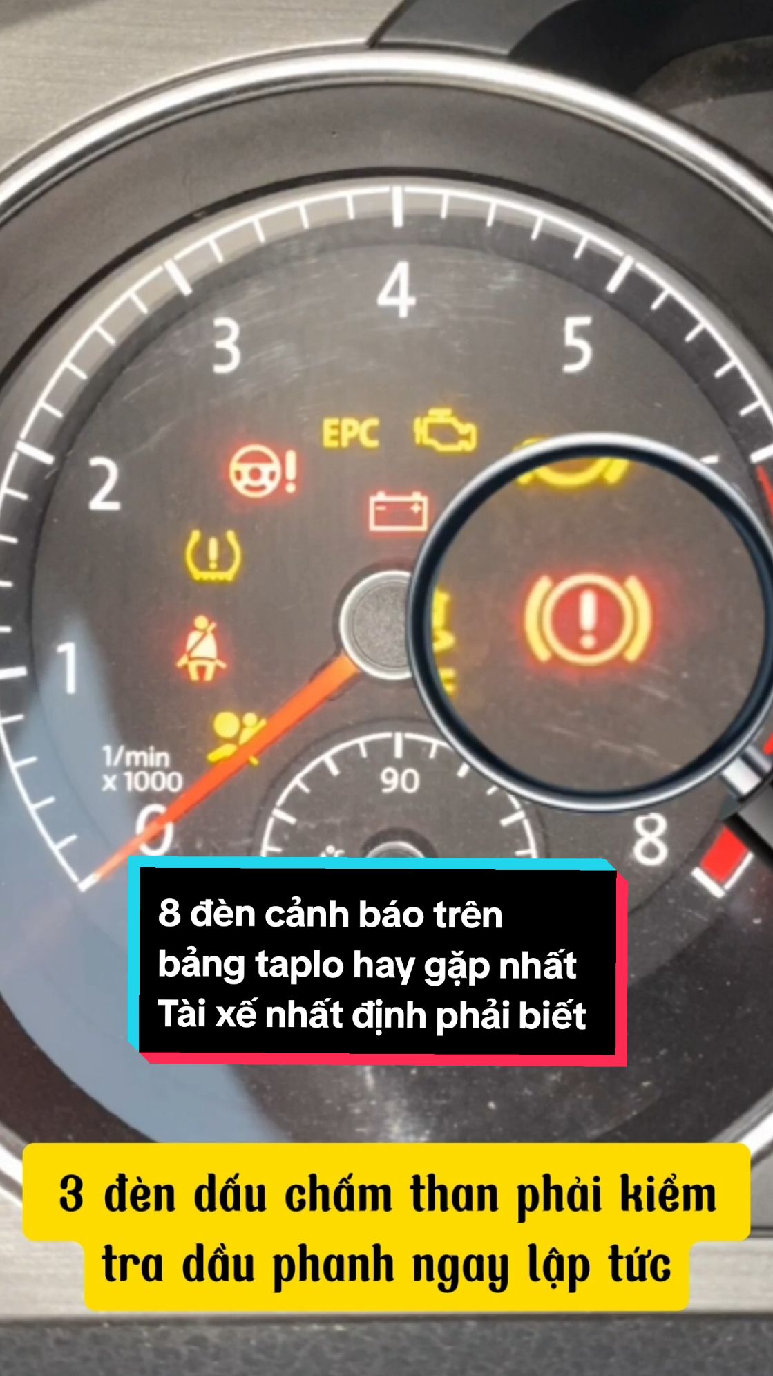 8 đèn cảnh báo trên bảng taplo hay gặp nhất mà tài xế nhất định phải biết , dừng xe lại ngay khi thấy chúng #oto #xehoi #dencanhbaotrenxeoto #antoan #meohay #kienthucoto #laixeantoan 