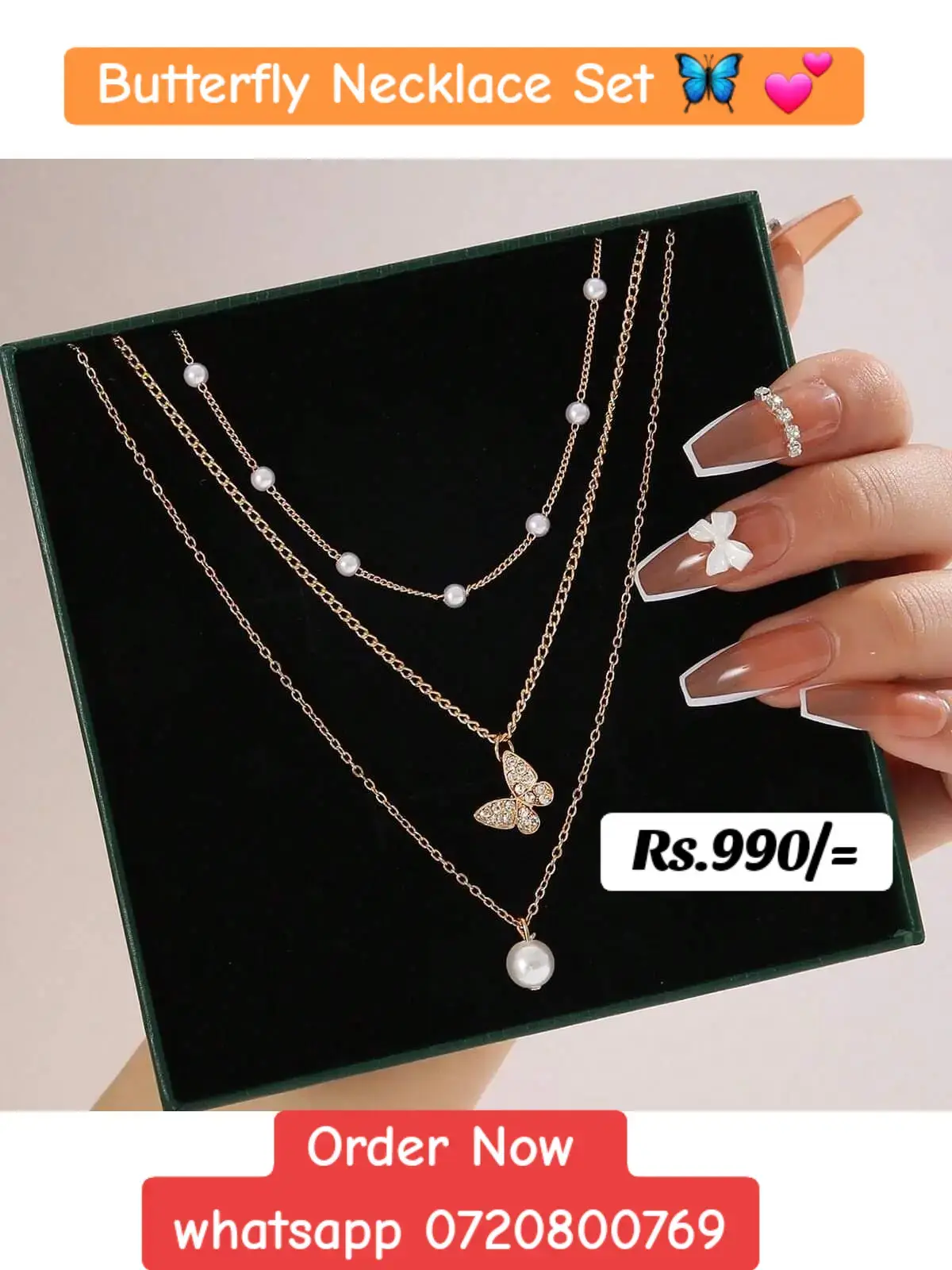 whatsapp message ekak danna ❤️🙃 #trendingvideo #viralsongs #tiktok #sewwandifancyshop #trend #necklace #butterflynecklace #necklaceset #necklacedesign #necklacelovers #trendingsongs 