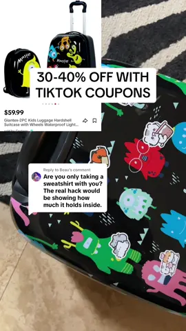Replying to @Beau you can actually fit your whole life in here #fypage #travelhacks #frontier #tiktokshop #personalitem #luggage 