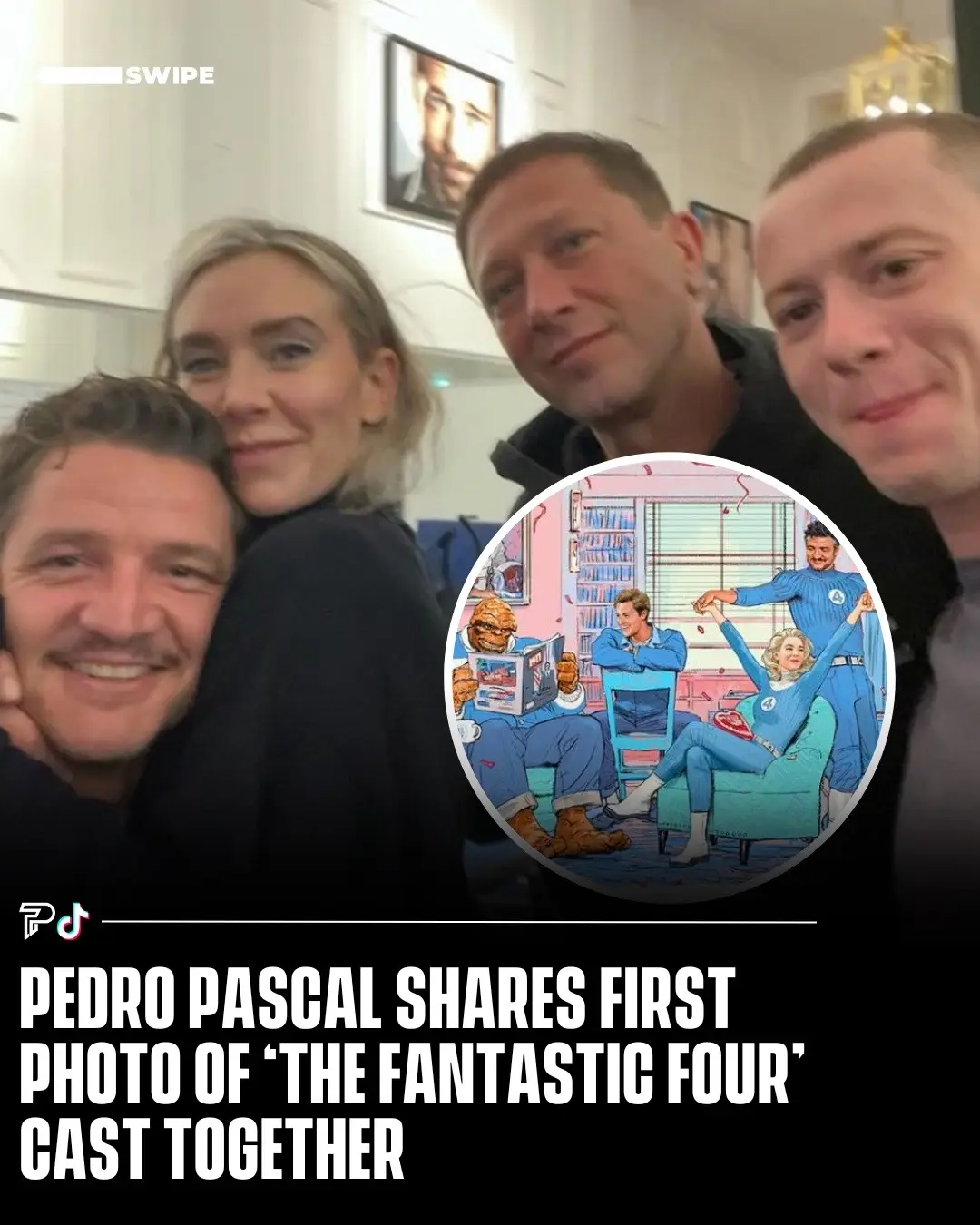 Swipe ⬅️ Pedro Pascal shared the first photo of the “Fantastic Four” cast on Instagram, announcing their “first mission together” as the Marvel film begins production. 😍🎬 Set as a 1960s period piece in New York City, the film is set for a release on July 25, 2025.  Marvel Studios has a multi-film plan for the cast. 🔥 #RoadTo15Million #Pubity 