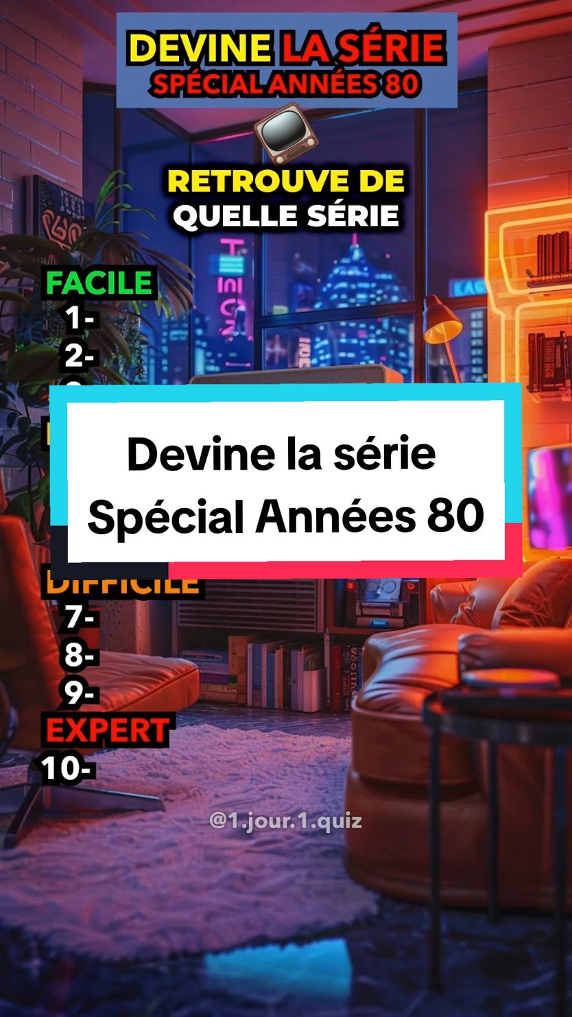 Devine la série spécial années 80 📺 Seras-tu capable de retrouver de quelle série culte des années 80 il s'agit seulement d'après une image.  Si tu veux continuer à tester ta culture générale et tes connaissances dans différents domaines, abonne-toi au compte pour apprendre toujours plus.  #quiz #serie #annees80 #culte #tv 