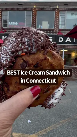 We are trying ice ream wherever we go - and on a day trip to New London - I found the biggest and BEST ice cream sandwich in Connecticut!!! Michael's Dairy  629 Montauk Ave New London, CT Originally a milk processing business, Michael's Dairy began making and serving ice cream in the 050's when they realized people love ice cream! They were the last milk processing place in New London in the 1970's when they stopped to focus on ice cream. In 2006, Mitchell College acquired Michael's Dairy and now every scoop goes toward helping students pursue their dreams! This is a cute - and popular spot!  They have tables set up outside and a nice big lawn people were enjoying as well. everything fresh - the cones, the ice cream and the cookies. Let's talk about the cookies - they easily could have weighed about a half pound each - they were heavy and large!  She put the largest scoop of ice cream on it - it was hard to hold and also - hard to show you!!!!  It was DELICIOUS!!!!!! What a treat!!!! This place is not to be missed when in the area!!!!!!  #newlondonct #ct #connecticut #thingstodoinct
