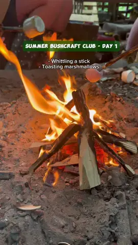 Here’s what we got up to on day 1 of our Summer Bushcraft Club 🪓🌳☀️ - Whittling - Marshmallow toasting - Boiling Kelly Kettles - Hot chocolates - Playing capture the flag  - Battle of the gnomes and the knights  #forestschool #wildschooling #unschooling #natureschooling #homeeducation #slowlife #outdoorlearning #summercamp #bestchildhood #Wales 