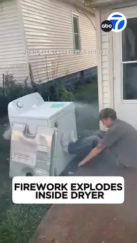 Do not try this at home! 🧨💥😱 This man learned the hard way to never put a lit #firework inside a dryer. He suffered a broken ankle and needed stitches on his lip and tongue.