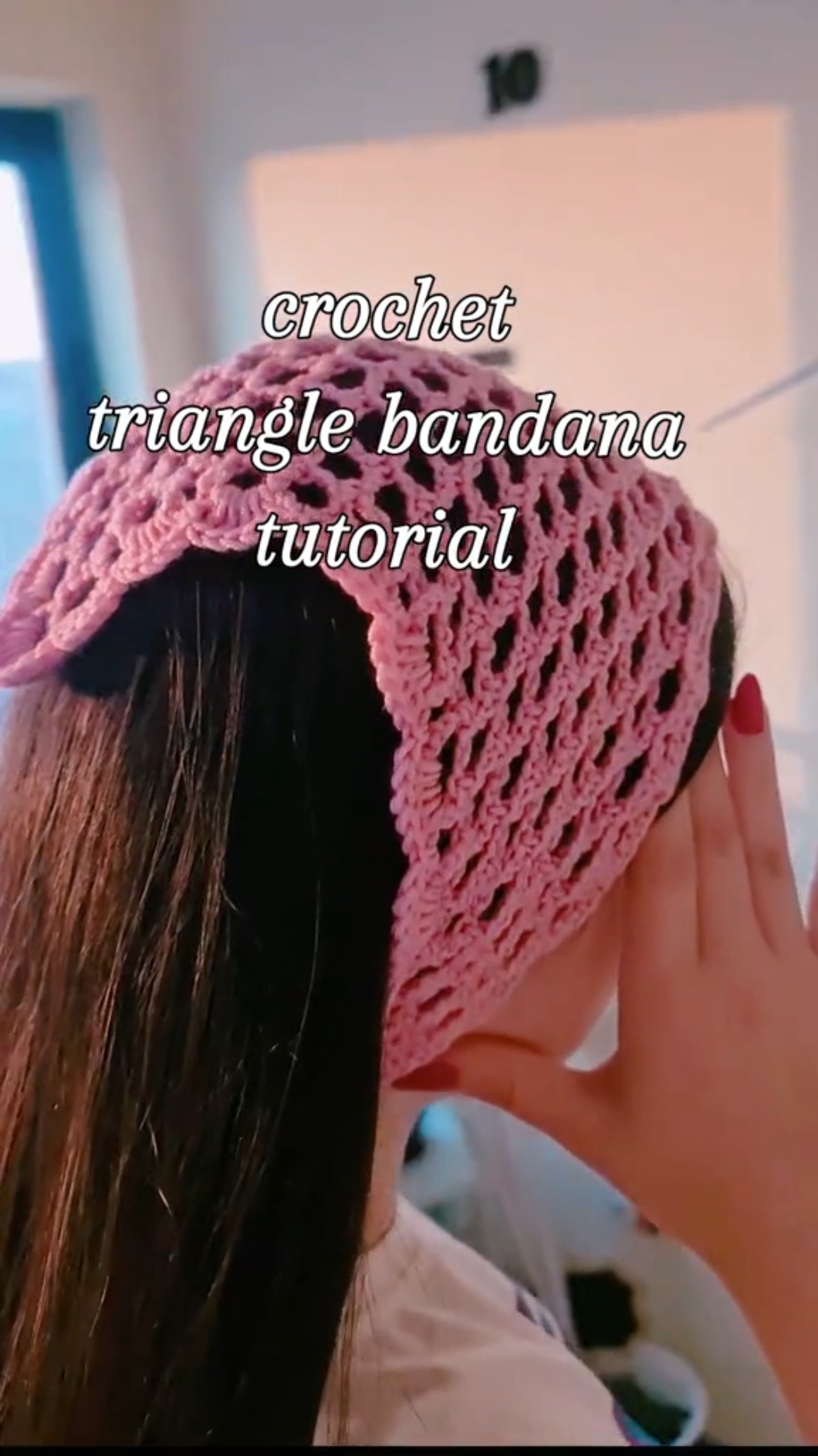 Replying to @user35780774q  crochet triangle bandana tutorial  part 1  فيديو تعليمي سهل لطريقة عمل بندانا كروشيه  مثلثة الجزء الأول #crochet #design #tips #stitch #capcut #crochetersoftiktok #bandana #decoration #tutorial 