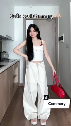 Quần ống rộng cemmery kaki túi hộp #linhlipreview #cemmery #quanongrong 