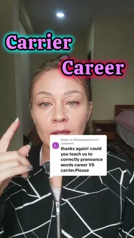 Replying to @liliyakolomiyets4 CARRIER vs CAREER  These are commonly confused words. This is a great example of how stress can change a word completely.  #english #englishclasses #speakenglish #englishtips #americanenglish #nativeenglishteacher #dailyenglish #improveenglish #englishlanguage #learnenglish #englishteacher #nativeenglish #englishpronunciation #americanpronunciation #americanaccent 