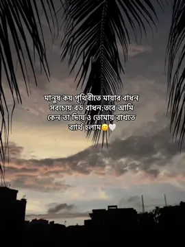 মানুষ কয় পৃথিবীতে মায়ার বাধন সবচেয়ে বড় বাধন;তবে আমি কেন তা দিয়ে'ও তোমায় রাখতে ব্যার্থ হলাম🙂🤍#foryou #foryoupage #foryoupageofficiall #tiktokpage #viral #viraltiktok #bangladesh #trend #trending #himu910 