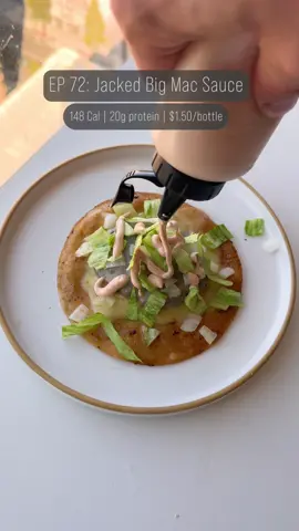 Check my bio for my high-protein recipes! 💪🏼 Stop going to McDonalds - because you can make this high-protein Big Mac sauce from home. The whole thing packs 20g of protein with less than 150 calories. EP 72: Jacked Big Mac Sauce 148 Cal | 20g protein | $1.50/bottle Just mix THESE ingredients: bonus points if you have a squeeze bottle for easy use. 3/4 cup nonfat greek yogurt chopped pickles 2 tbsp mustard 1 tbsp worcestershire sauce salt & pepper onion powder paprika This stuff tastes fresher than the real thing - and I won’t be going back anytime soon. #highprotein #gymfood #muscle #nutrition #lowcal #fatloss #whatieatinaday #mcdonalds #sauce 