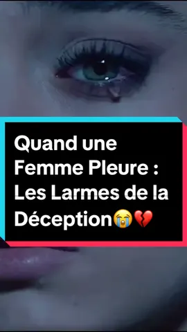 Quand une femme pleure, ce ne sont pas seulement des larmes. Ce sont des cris silencieux de toutes les douleurs et déceptions qu’elle a vécues.#RelationAmoureuse #Emotion #Larmes #CœurBrisé #Déception #Amour #VidéoTouchante #Femme #Sentiments #viral #100kviews 